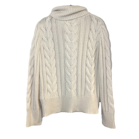 Banana Republic Merino-Cashmere Split-Sleeve Sweater Ivory Cowl Neck 773920 XS - Picture 3 of 9
